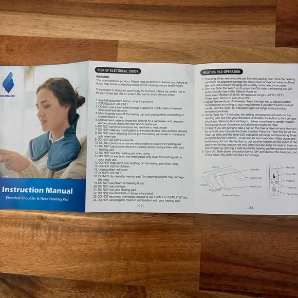 NIUONSIX Heating Pad for Neck and Shoulders Weighted 6 Heat Settings Timer New - Picture 8 of 9